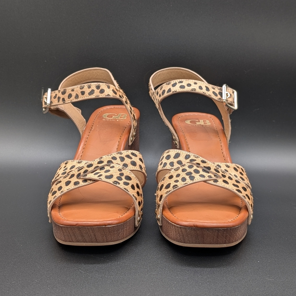 Gianni Bini Leopard Print Block Heels - Picture 2 of 8